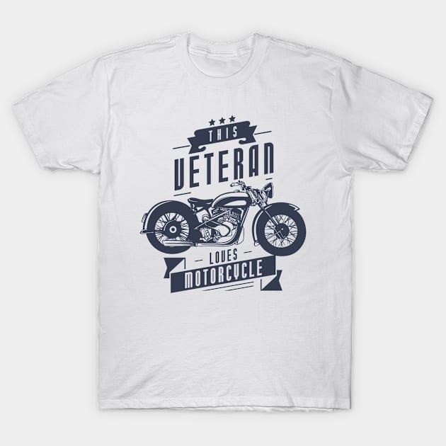 This Veteran Loves Motorcycle T-Shirt by Toogoo